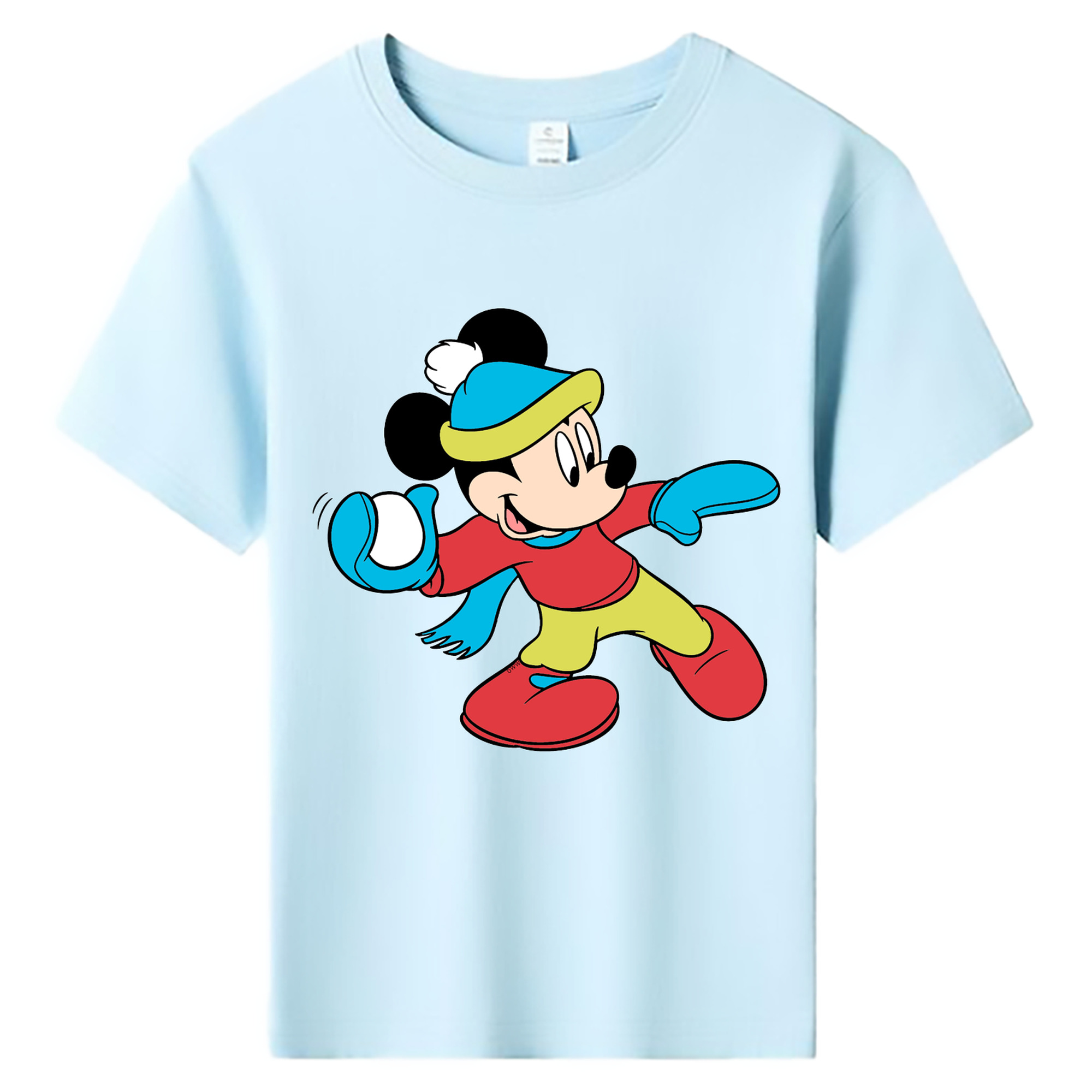 ミッキーマウス Mickey Mouse 綿100％キッズTシャツ（フロントプリント）